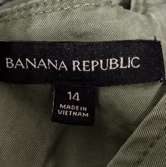 Banana Republic Classic Utility Jumpsuit Women's 14 Army Green Baggy Lagenlook - Picture 7 of 9
